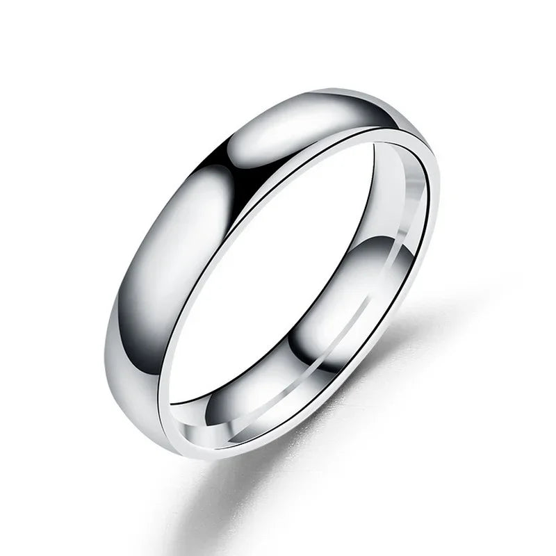 Simple 4mm 6mm Titanium Ring Women Men Prevent Allergy High Polished Wedding Rings Stainless Steel Couple Finger Jewelry Gifts-Dollar Bargains Online Shopping Australia