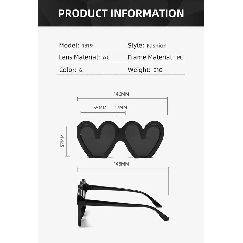 New Heart Sunglasses For Women steampunk Trendy Female Sun Glasses Party Lovely Eyewear-Dollar Bargains Online Shopping Australia