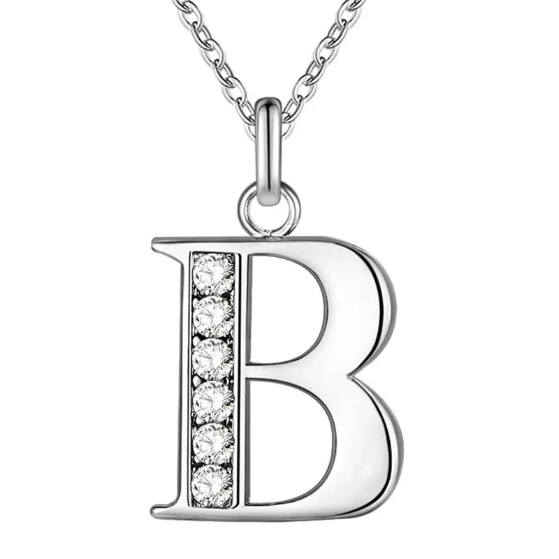 26 Letter A-Z Silver Plated Necklace Color Jewelry Pendant Metal Stamp-Dollar Bargains Online Shopping Australia