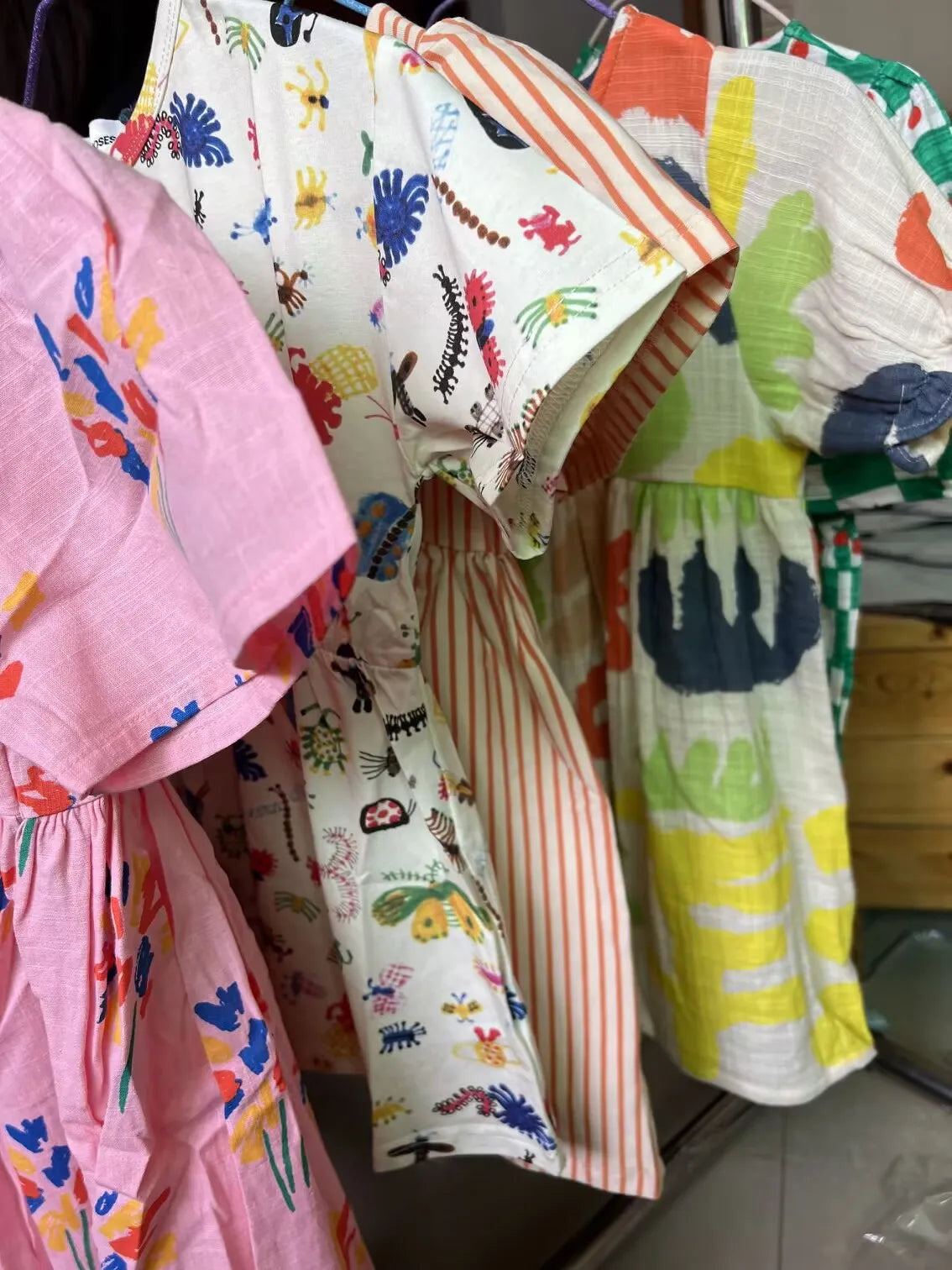 Kids Dress Summer Brand Girls Cute Print Short Sleeve Princess Dress