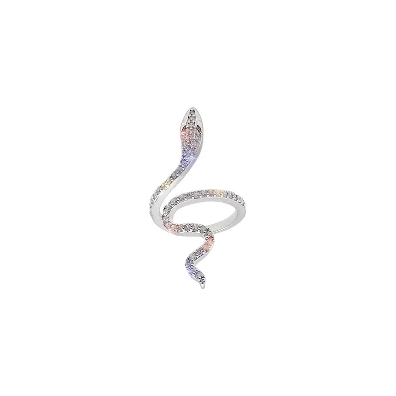Gothic Rhinestones Open Snake Ring Adjustable Animal Rings Reptile for Men Women Fashion Punk Boy Girl Birthday Jewelry Gifts-Dollar Bargains Online Shopping Australia
