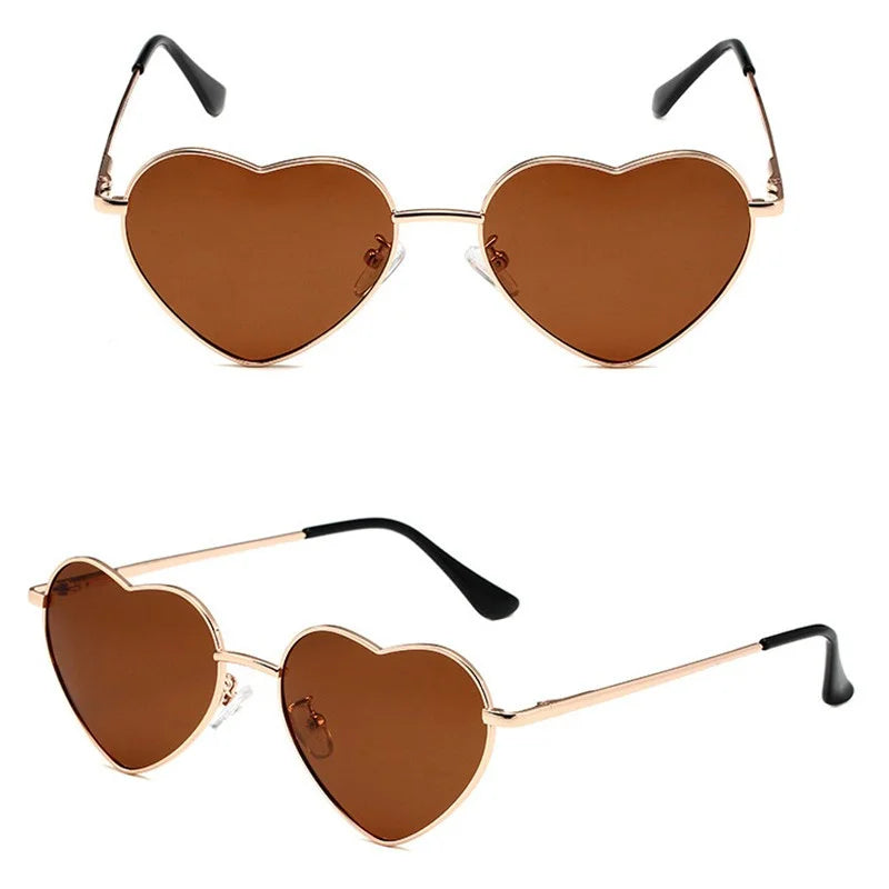 Women's Metal Heart Shaped Sunglasses Gradient Outdoor Goggles Female Eyewear UV400 Shades Metal Women Girls Sunglasses-Dollar Bargains Online Shopping Australia
