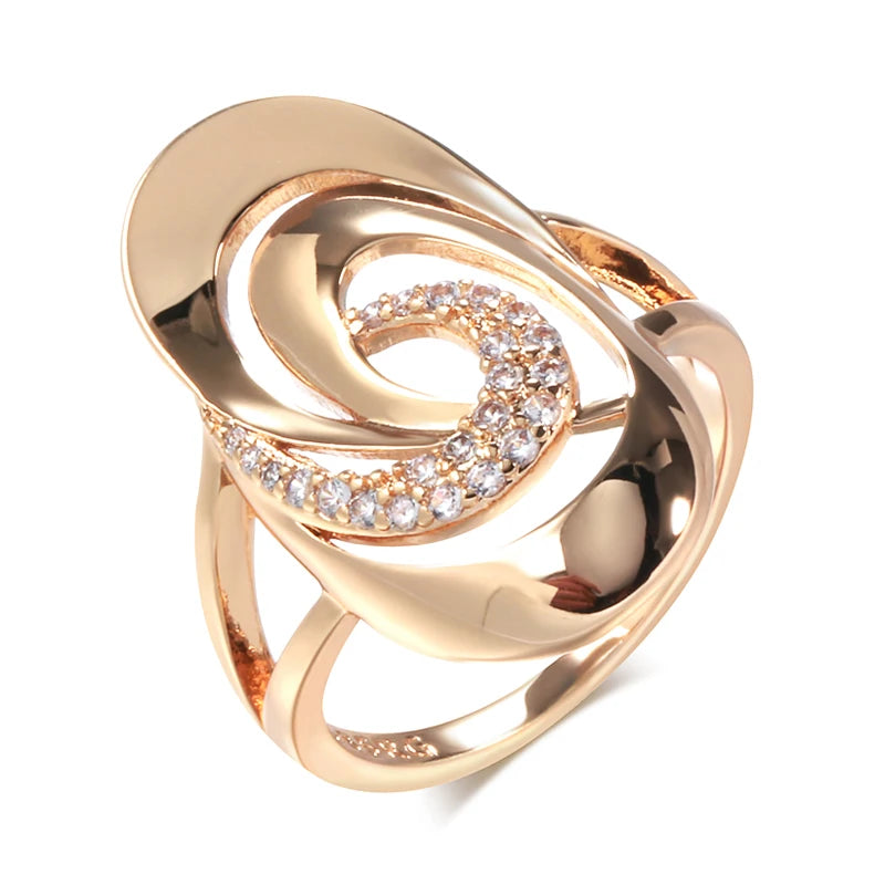 Rose Gold Rings Daily Women Fine Jewelry Minimalist Geometry Natural Zircon Ring Fashion-Dollar Bargains Online Shopping Australia