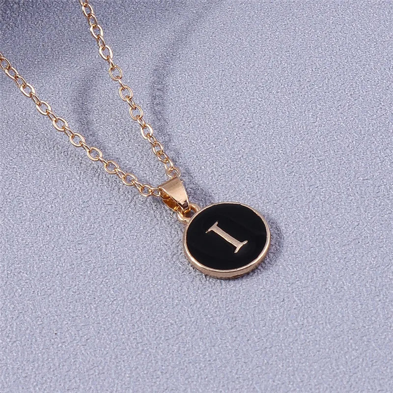 Name Initials Letter Pendant Necklace Enamel A-Z Alphabet Necklaces Girls Birthday Gifts Jewelry Accessories-Dollar Bargains Online Shopping Australia