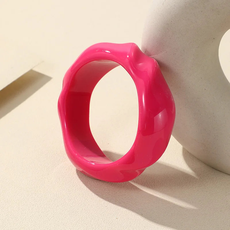 Transparent Resin Acrylic Bangles For Women Geometry Round Bangle Bracelets Charm Thick Simple Party Hand Jewelry-Dollar Bargains Online Shopping Australia
