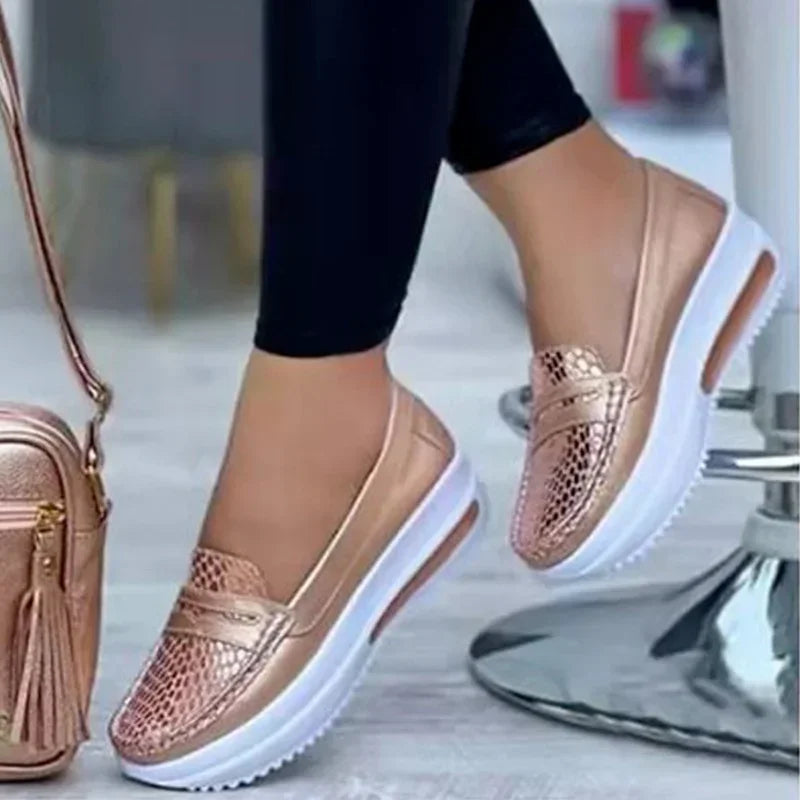 Luxury Designer Women Fashion Loafers Breathable Slip-On Vulcanized Shoes Casual Wedge Heel Lightweight Woman Sneakers-Dollar Bargains Online Shopping Australia