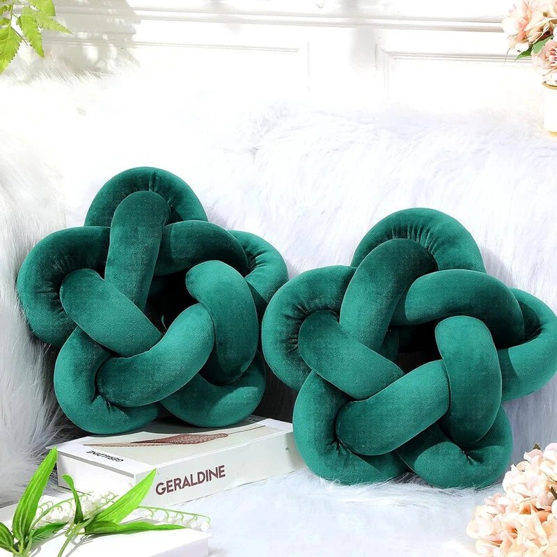 Star Shaped Handmade Knotted Lumbar Cushion Bed Stuffed Pillow Knotted Throw Pillow for Kids Room Christmas Decor Green-Dollar Bargains Online Shopping Australia