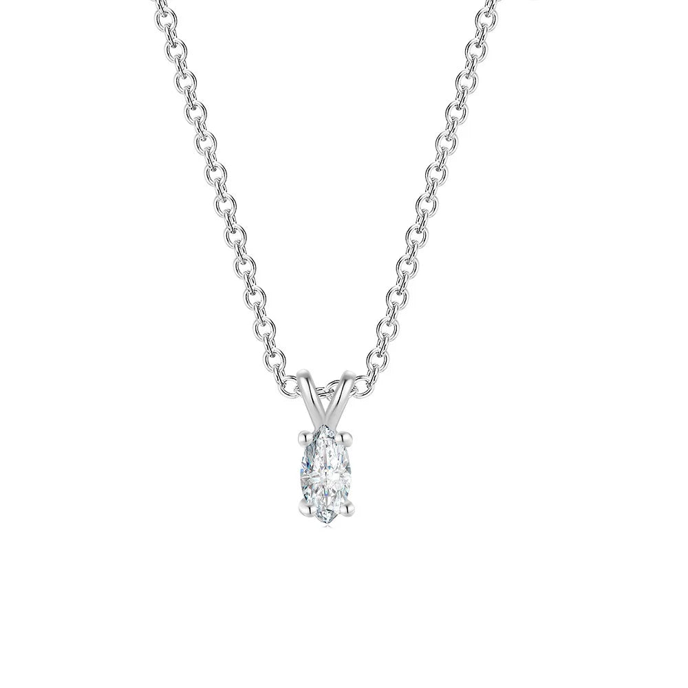 Waterdrop Crystal Pendant Necklace for Women Gold Color Geometric CZ Choker Chain on Neck-Dollar Bargains Online Shopping Australia