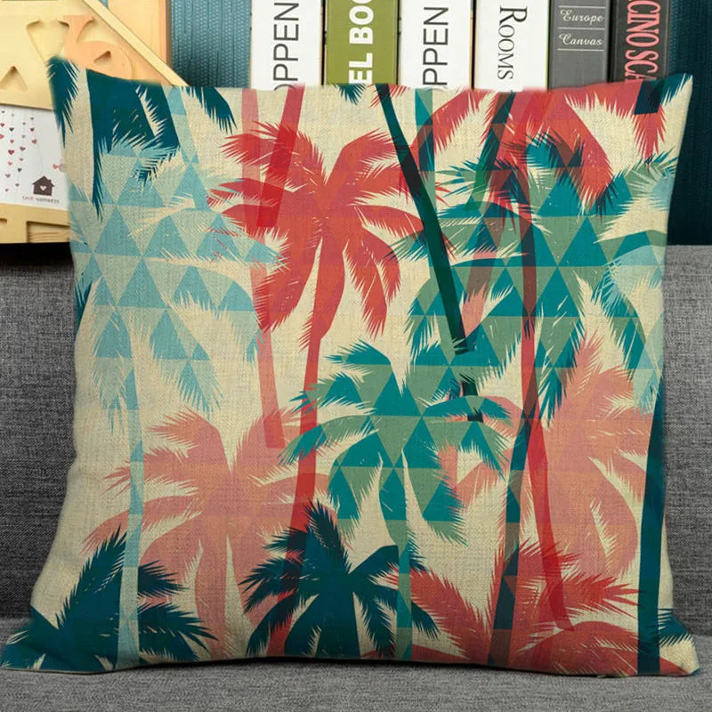 Nordic plant print cushion home decorative pillow 45x45cm pillowcase Modern sofa Decor tropical leaves seat back-Dollar Bargains Online Shopping Australia