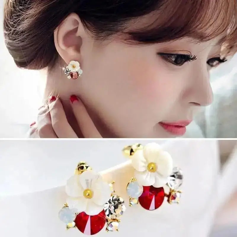 925 Silver Needle Korean Fashion Imitation Pear Earrings For Women Jewelry Luxury Women's Heart Stud Earrings-Dollar Bargains Online Shopping Australia