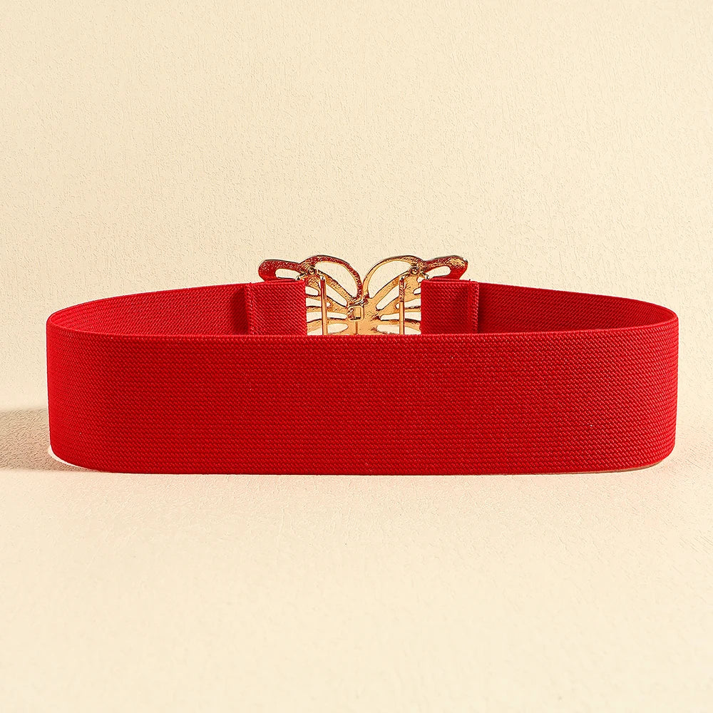 Fashion women's butterfly belt elastic elastic buckle waist seal decorative shirt dress waist trim