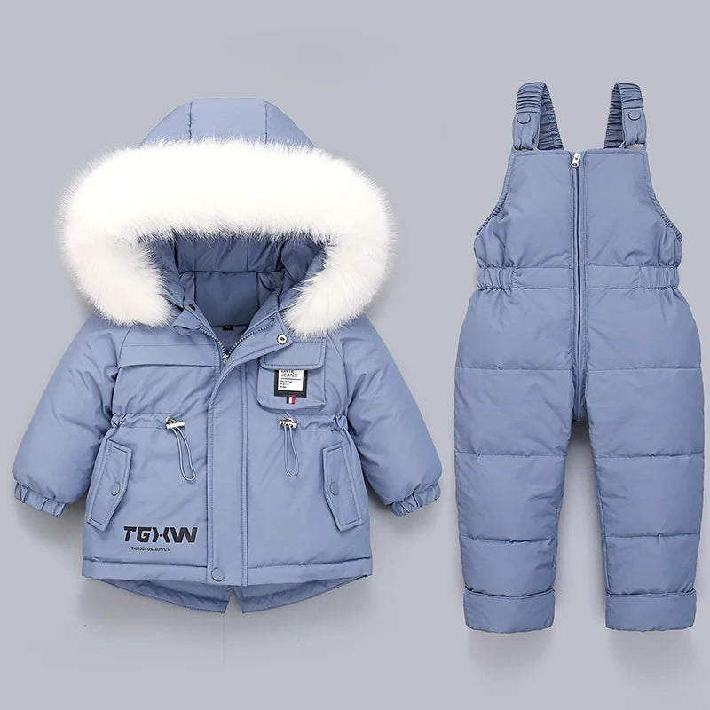 Children Down Coat Jacket+jumpsuit Kids Toddler Girl Boy Clothes Down 2pcs Winter Outfit Suit Warm Baby Overalls Clothing Sets-Dollar Bargains Online Shopping Australia