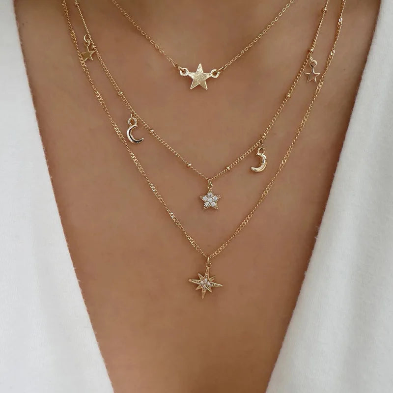 Bohemia Multilayer Crystal Butterfly Pendant Necklaces Women Hollow Heart Choker Necklace Fashion Jewelry Party-Dollar Bargains Online Shopping Australia