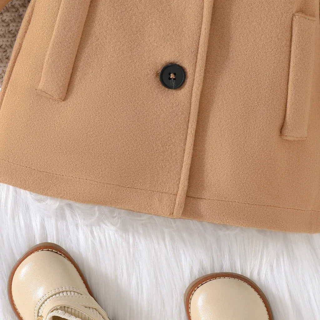 Jacket Newborn Baby Boy Girl Kids Clothes 3-36 Months Fashion Long Sleeve Button Khaki Coat Childrens Warm Outwear-Dollar Bargains Online Shopping Australia