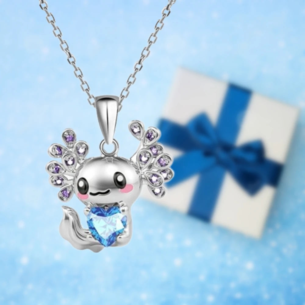 Cute Axolotl Cartoon Pendant Necklace Lady's Fashion Lady Animal Jewelry Exquisite Girl Pendant Love Party Fun Birthday Gift-Dollar Bargains Online Shopping Australia