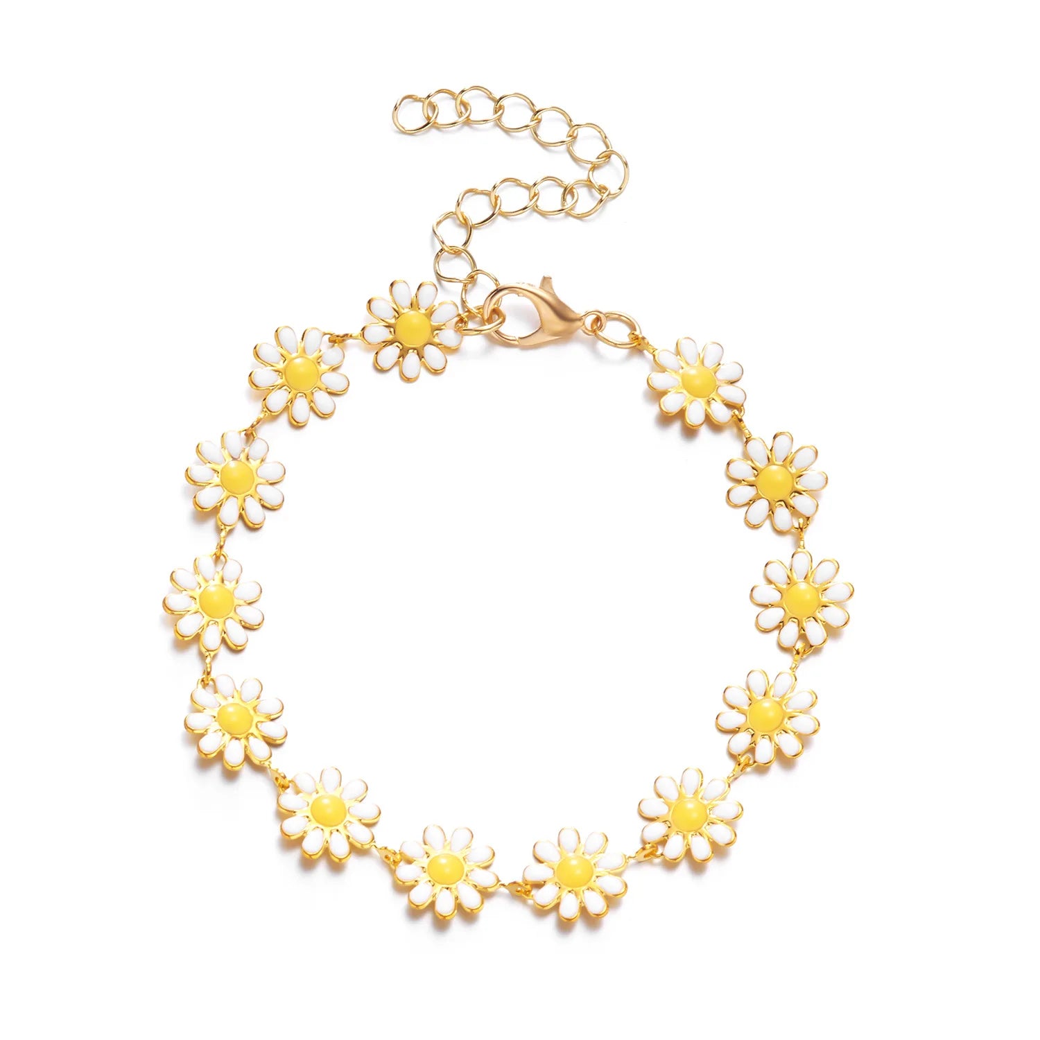 Multicolored Flower Daisy Pendant Necklace for Women Accessories Creative Flower Neck Chain Card Neck Chain Necklace-Dollar Bargains Online Shopping Australia