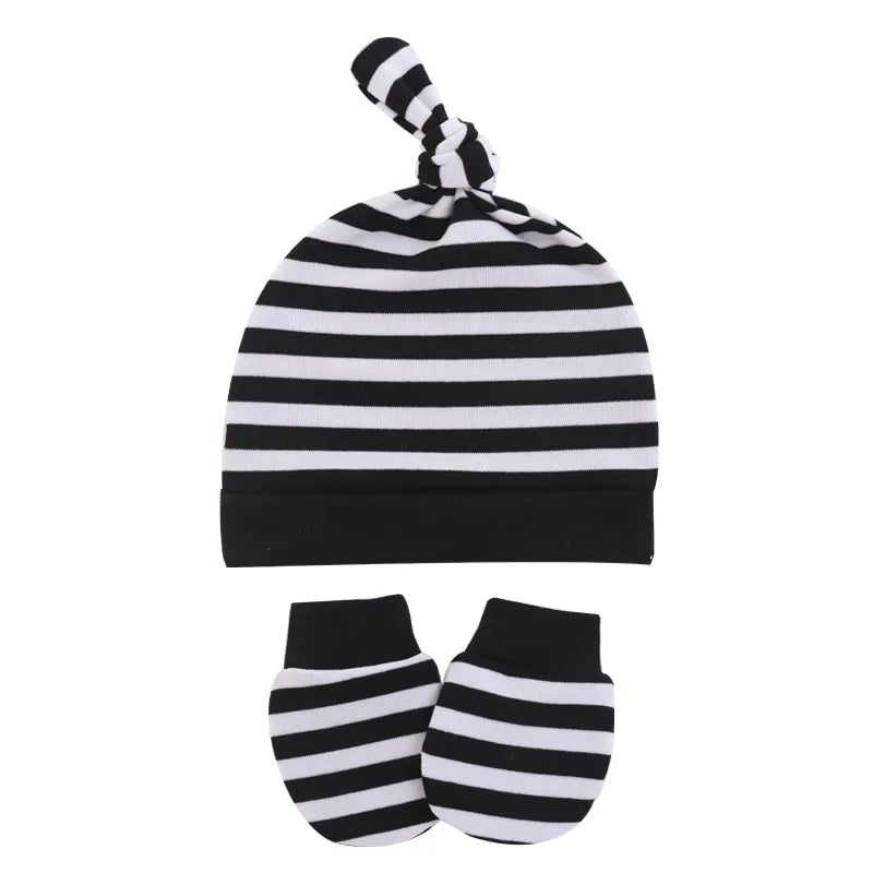 Newborn Baby Hat With Gloves Cotton Bonnet Baby Beanie For Girls Spring Soft Infant Cap Boy Toddler Accessories Gift-Dollar Bargains Online Shopping Australia
