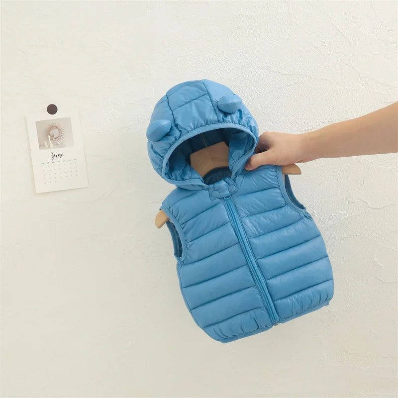 Baby Warm Down Jackets Boys Girls Hooded Cartoon Print Outerwear Autumn Winter Coats Children Clothing Lightweight Jackets-Dollar Bargains Online Shopping Australia