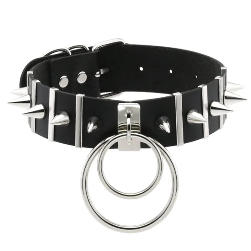Harajuku Cosplay Rivet Punk Rock Gothi Women Collar Sexy PU Leather Heart Cross Spike Hip Hop Bondage Choker Jewelry-Dollar Bargains Online Shopping Australia