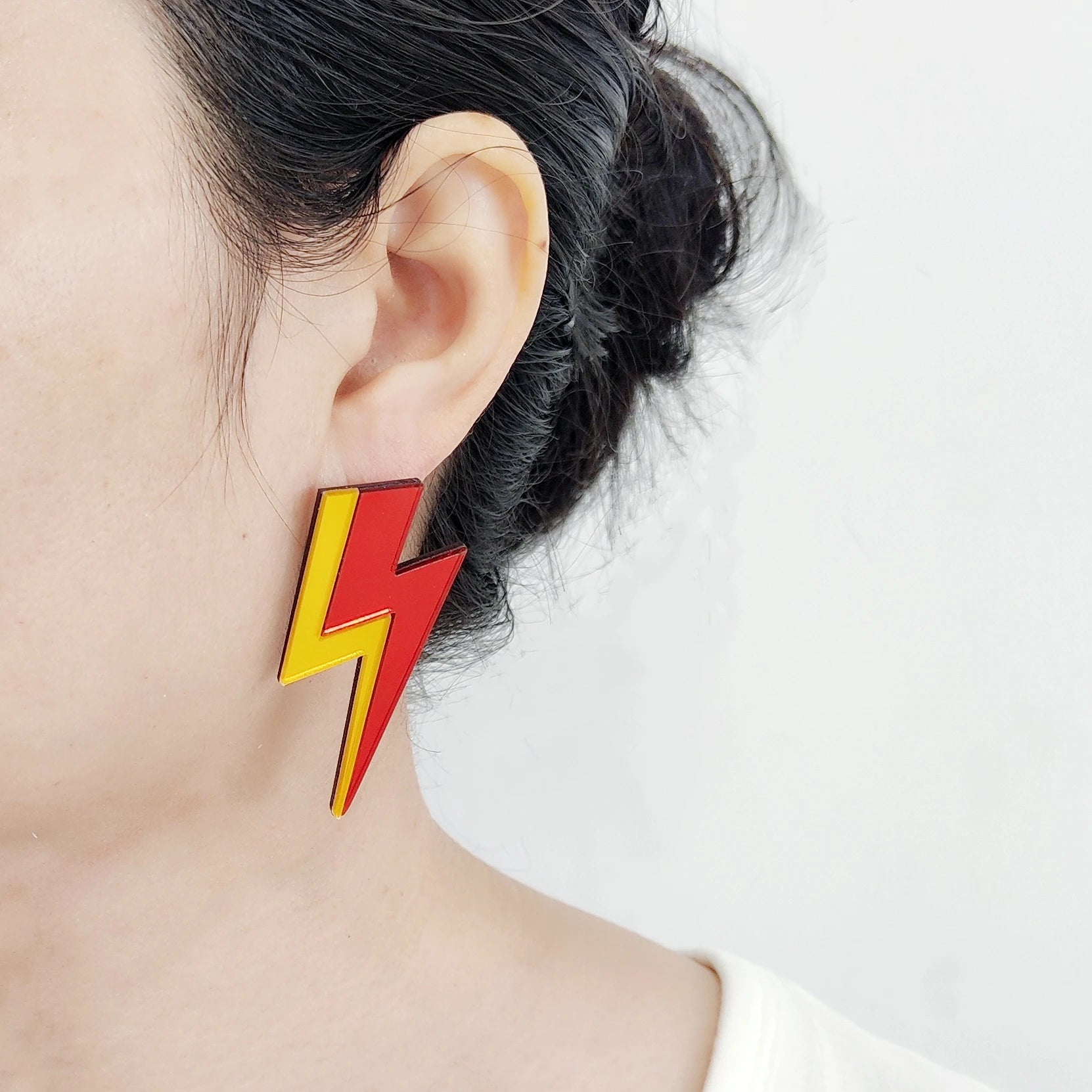 Glitter Lightning Acrylic Stud Earrings For Women Multicolor Jewelry Mirror Trendy Fashion Summer Classic Accessories-Dollar Bargains Online Shopping Australia