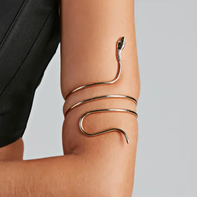 Punk Coiled Snake Spiral Upper Arm Cuff Armlet Armband Bangle Women Jewelry Egypt Swirl Snake Arm Cuff Armlet-Dollar Bargains Online Shopping Australia