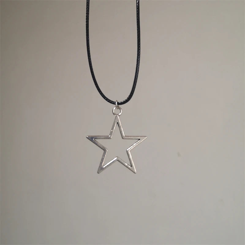 Titanium Steel Star Pendant Necklace for Men Women Y2K Hip Hop Cool Hot Girls Beads Chains Choker Korean Fashion Jewelry-Dollar Bargains Online Shopping Australia