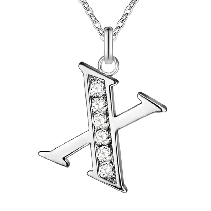 26 Letter A-Z Silver Plated Necklace Color Jewelry Pendant Metal Stamp-Dollar Bargains Online Shopping Australia