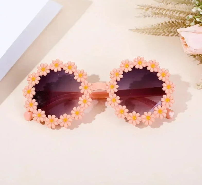 Girl Sunflower Round Flower Cute Ladies Fashion Sun Shade Glasses Children's Daisy Sunglasses Child Matching Sunglasses-Dollar Bargains Online Shopping Australia