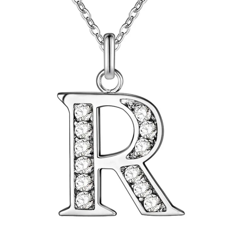 26 Letter A-Z Silver Plated Necklace Color Jewelry Pendant Metal Stamp-Dollar Bargains Online Shopping Australia