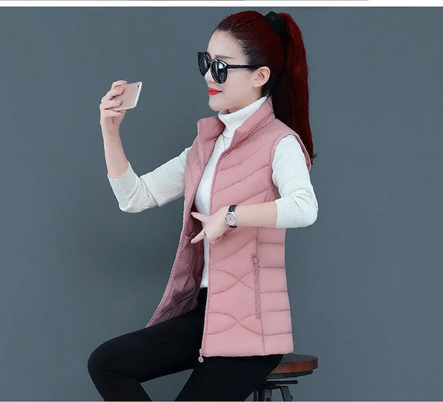 Woman Vest Autumn Winter Warm Down Cotton Vests Female Thick Removable Hooded Waistcoat Women's Sleeveless Jacket Vest Coat-Dollar Bargains Online Shopping Australia