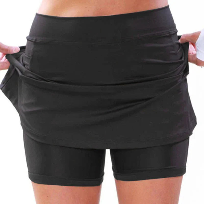 Womens Sports Skirts Solid Color Anti-exposure Skort Running Tennis Golf Shorts Breathable Short Dress with Pockets-Dollar Bargains Online Shopping Australia