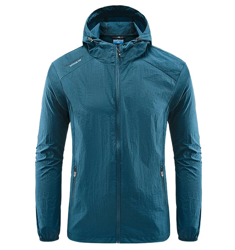 Men Hiking Fishing Cycling Hooded Gym Sport Windbreaker Ultra Light Coat Men Outdoor Quick Dry Sun-Protective Thin Jacket-Dollar Bargains Online Shopping Australia