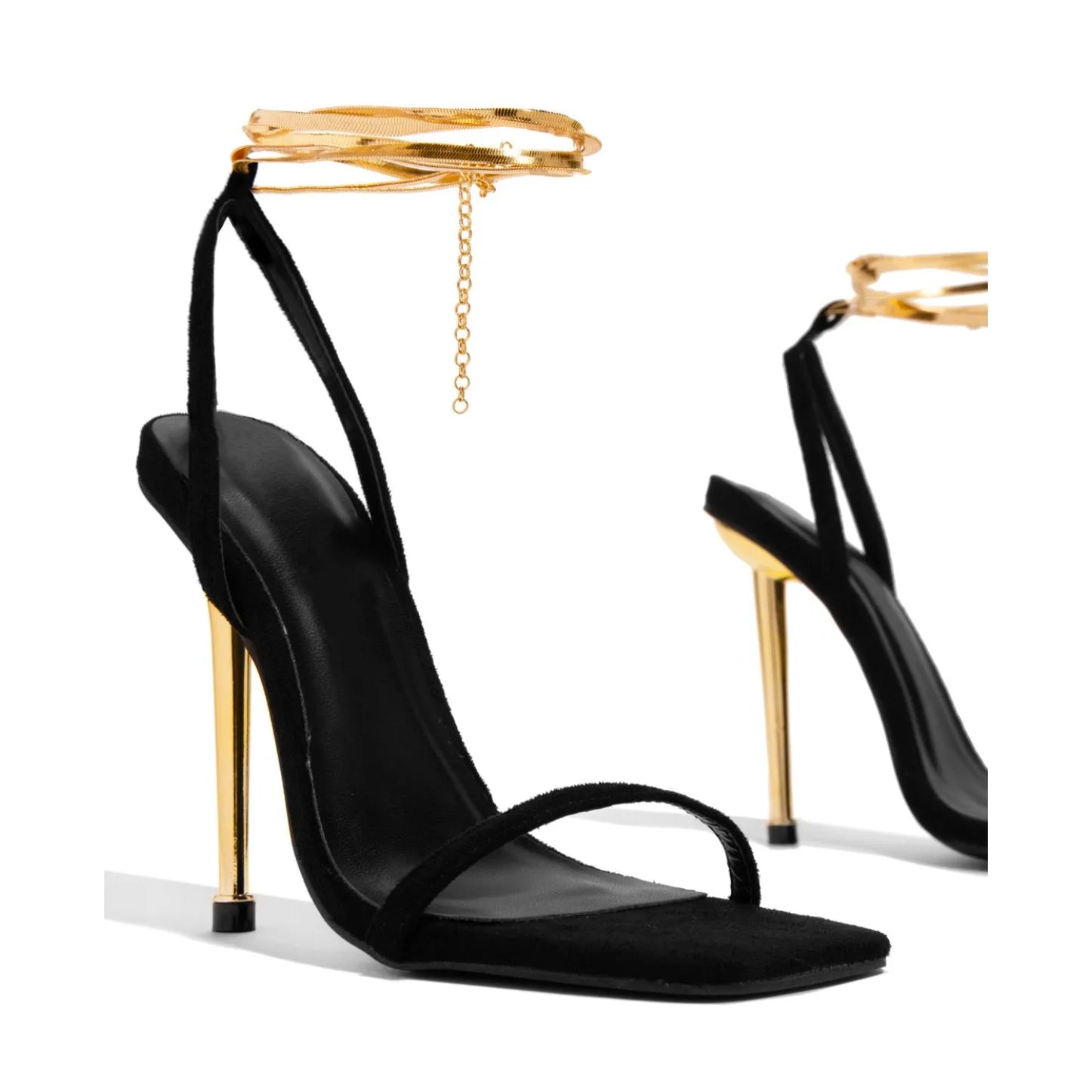 Women heels Sexy Gold Padlock High Heels Sandals Thin Single Strap Metal Stiletto Sandals Gold Heel Shoes-Dollar Bargains Online Shopping Australia