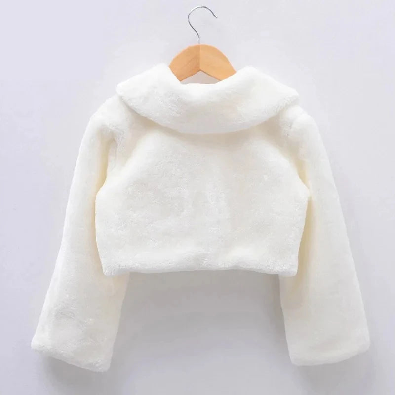 Girls Plush Jacket Keep Warm Little Princess Cloak Long Sleeve Shawl Christmas Birthday Party New Kids Clothes-Dollar Bargains Online Shopping Australia