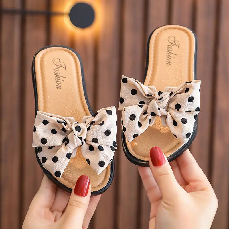 Bow Flats Open Toe Slide Sandals Non-slip Flip Flops Children Home Slippers Kids Girls Summer Cute Beach Slippers Shoe-Dollar Bargains Online Shopping Australia