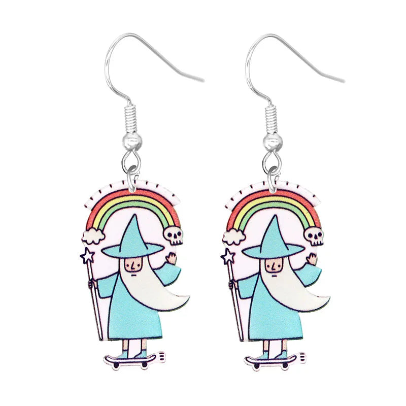 Cute Cat Design Dangle Earrings Acrylic Jewelry Adorable Gift For Women Girls Daily Casual Frog Bee Pig Hamster-Dollar Bargains Online Shopping Australia