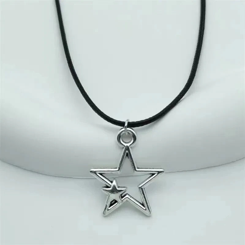 Titanium Steel Star Pendant Necklace for Men Women Y2K Hip Hop Cool Hot Girls Beads Chains Choker Korean Fashion Jewelry-Dollar Bargains Online Shopping Australia