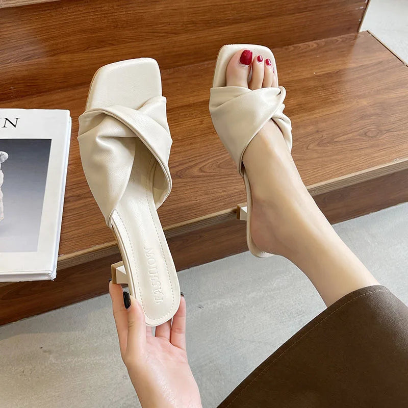 Fashion Simple Ladies Slippers Dew Feet High Heels-Dollar Bargains Online Shopping Australia