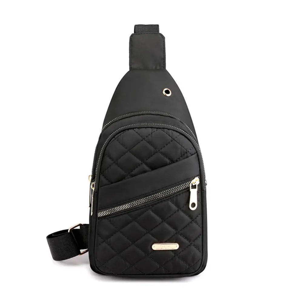 Women Embroidery Rhombus Chest Bag Multi-Layer Large-Capacity Single-Shoulder Diagonal Bag Casual Rhombus Chest Handbag-Dollar Bargains Online Shopping Australia