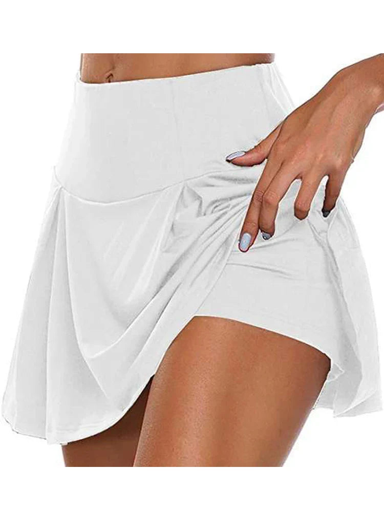 Women Sports Tennis Dance Fitness Short Skirts Quick Drying Solid Female Lining High Waist Mini Golf Sporting Skirts-Dollar Bargains Online Shopping Australia