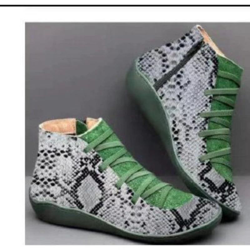 Ankle Boots Casual Women Winter Boots Leopard Print Wedges Flat Booties Warm-Dollar Bargains Online Shopping Australia