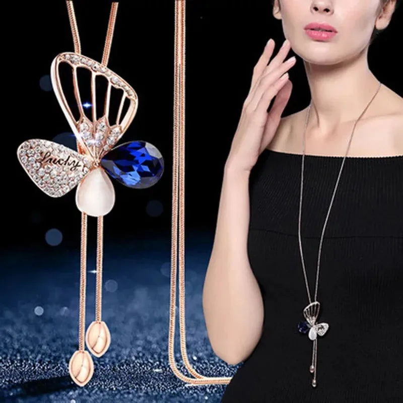 Long Necklaces Pendants Women Geometric Statement Maxi Fashion Crystal Jewelry-Dollar Bargains Online Shopping Australia