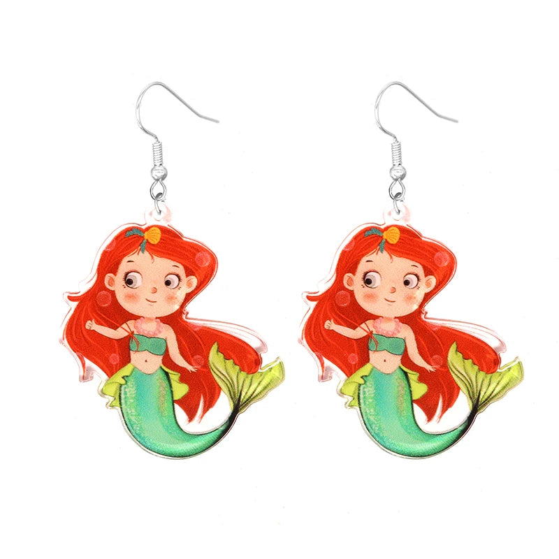 Cute Cat Design Dangle Earrings Acrylic Jewelry Adorable Gift For Women Girls Daily Casual Frog Bee Pig Hamster-Dollar Bargains Online Shopping Australia