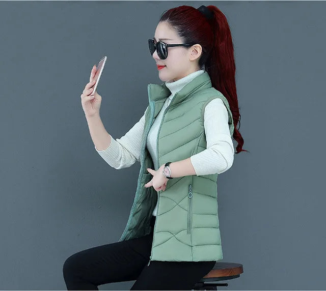 Woman Vest Autumn Winter Warm Down Cotton Vests Female Thick Removable Hooded Waistcoat Women's Sleeveless Jacket Vest Coat-Dollar Bargains Online Shopping Australia