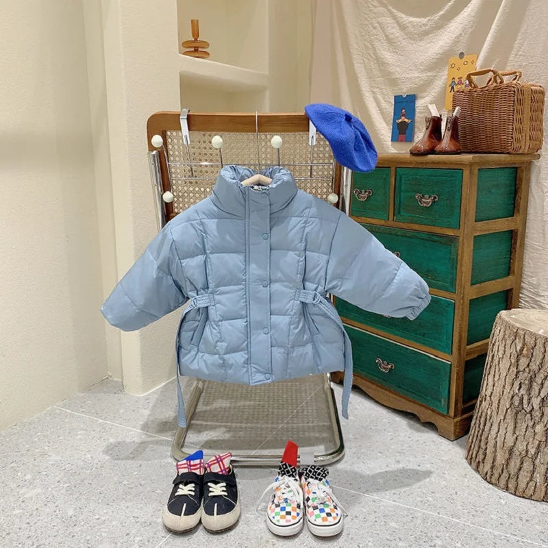 Fashion Baby Boy Girl Cotton Padded Jacket Winter Infant Toddler Child Coat Waist Belt Warm Thick Outwear Baby Clothes-Dollar Bargains Online Shopping Australia