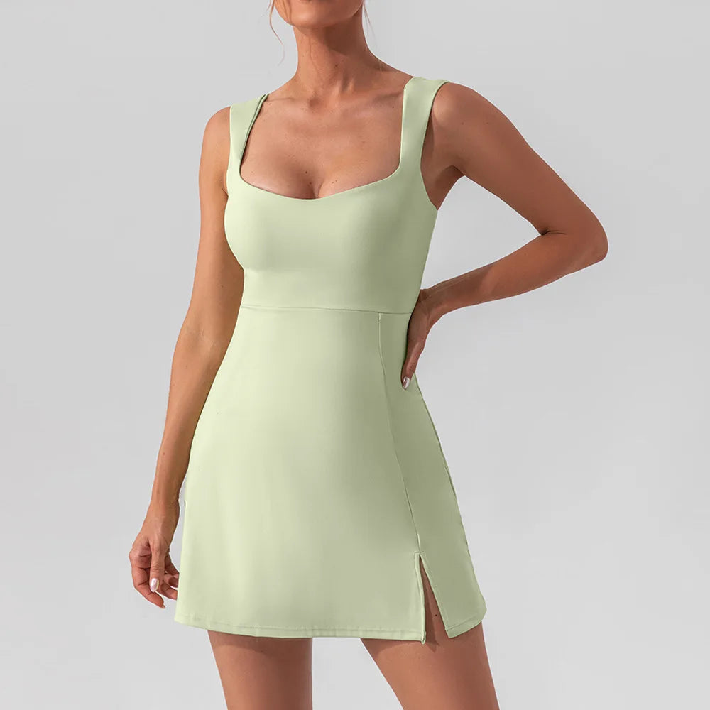 Women New Solid Sleeveless Tennis Dress Racerback Golf Dress Outfit Sportswear Dresses-Dollar Bargains Online Shopping Australia