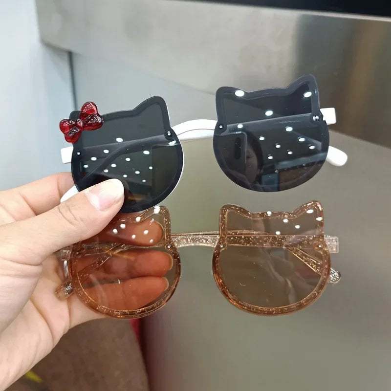 Children Cute Kitty Sunglasses Acrylic Bow Outdoor UV Protection Sun Glasses Baby Girls Classic Kids Boy UV400 Eyewear-Dollar Bargains Online Shopping Australia