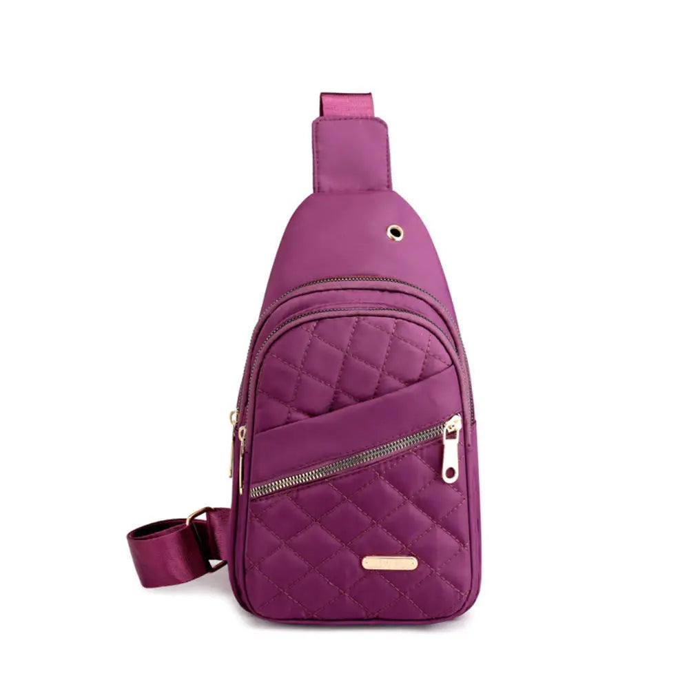Women Embroidery Rhombus Chest Bag Multi-Layer Large-Capacity Single-Shoulder Diagonal Bag Casual Rhombus Chest Handbag-Dollar Bargains Online Shopping Australia
