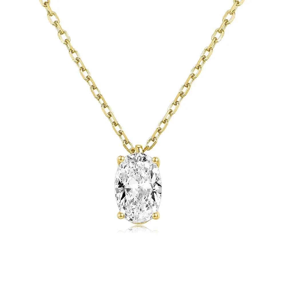 Waterdrop Crystal Pendant Necklace for Women Gold Color Geometric CZ Choker Chain on Neck-Dollar Bargains Online Shopping Australia