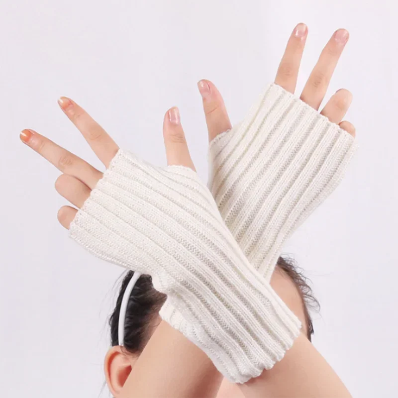 Long Fingerless Gloves Women‘s Mitten Winter Arm Warmer Knitted Arm Sleeve Fine Casual Soft Girls Goth Clothes Punk Gothic Glove-Dollar Bargains Online Shopping Australia